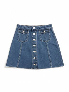 Zara Authentic Denim by TRF Button Front Jean Mini Skirt